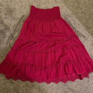 Medium Pink Long Midi Skirt